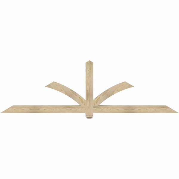 Ekena Millwork Redmond Rough Sawn Timber Gable Bracket, Douglas Fir, 96"W x 28"H x 4"D x 4"F, 7/12 Pitch GBW096X28X0404RED00RDF - main